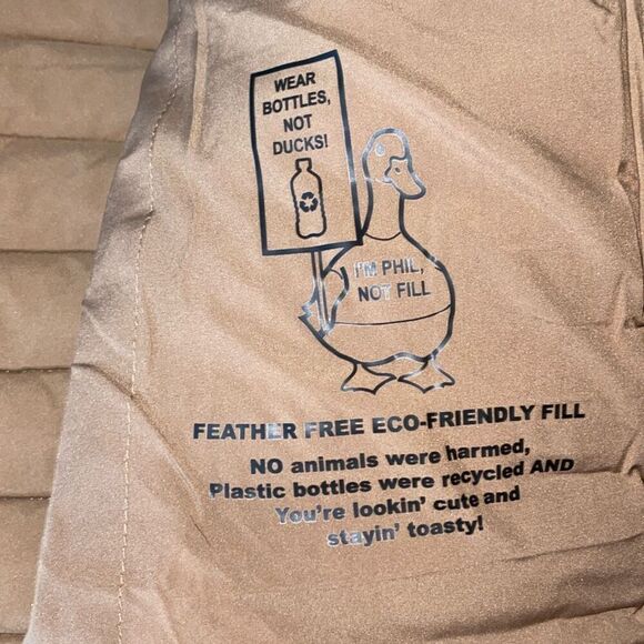 BCBGMaxAzria Womens Feather Free Eco-Friendly Fill Puffer Jacket Camel Tan Mediu - Picture 8 of 11